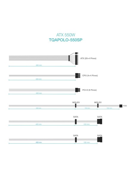 Fuente alimentacion tooq tqapolo - 550sp atx 550w Fuente alimentacion tooq tqapolo - 550sp atx 550w