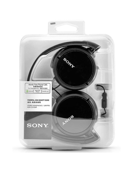 Auriculares sony mdrzx110apb - negro - pleglable - microfono Auriculares sony mdrzx110apb - negro - pleglable - microfono