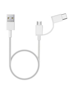 Cable micro usb - usb tipo c a usb tipo a xiaomi 1m - macho - macho - blanco