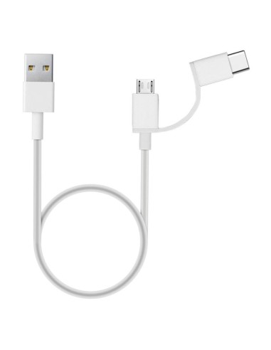 Cable micro usb - usb tipo c a usb tipo a xiaomi 1m - macho - macho - blanco