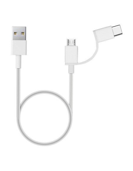 Cable micro usb - usb tipo c a usb tipo a xiaomi 1m - macho - macho - blanco