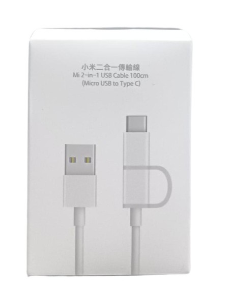 Cable micro usb - usb tipo c a usb tipo a xiaomi 1m - macho - macho - blanco Cable micro usb - usb tipo c a usb tipo a xiaomi 1m - macho - macho - blanco