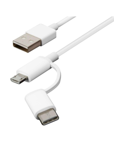 Cable micro usb - usb tipo c a usb tipo a xiaomi 1m - macho - macho - blanco Cable micro usb - usb tipo c a usb tipo a xiaomi 1m - macho - macho - blanco