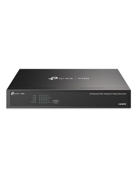 Videograbador seguridad tp - link vigi nvr1008h - op 8 canales 16mp 8xrj45 poe+ 53w hdmi 4k h.265+ sata 2xusb