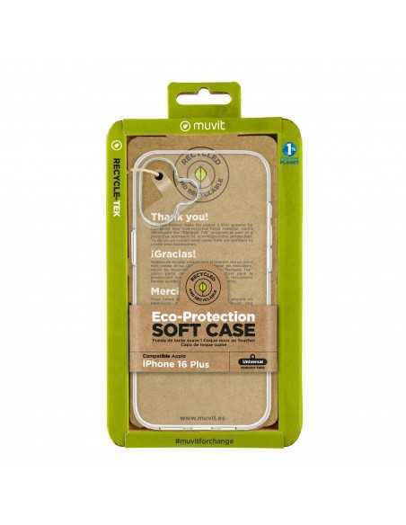 Funda muvit recycletek para apple iphone 16 plus transparente