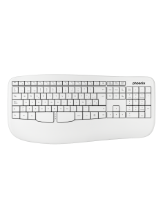 Phoenix k201 teclado ergonómico inalámbrico 2.4ghz blanco