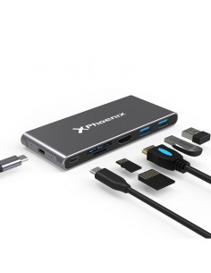 Docking caja externa phoenix para disco m.2 con hub usb...