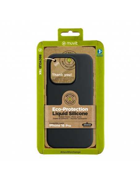 Funda muvit recycletek liquid silicone para apple iphone 16 pro negra