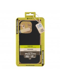 Funda muvit recycletek para apple iphone 15 pro negra