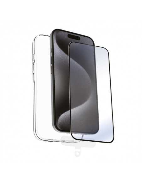 Funda muvit recycletek para apple iphone 16 pro max transparente + protector cristal templado marco negro