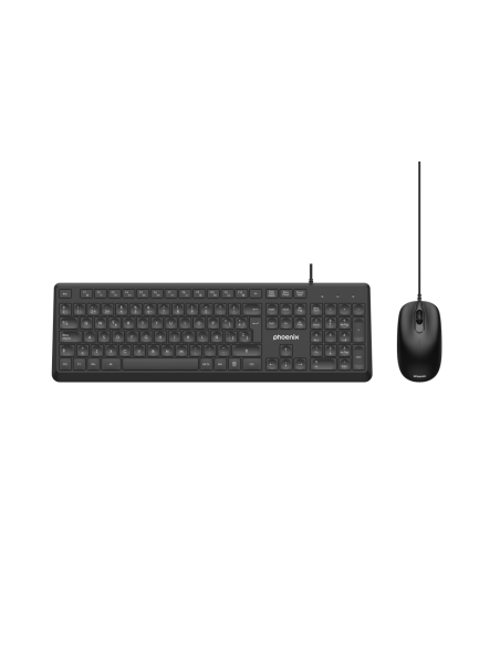 Phoenix combo teclado multimedia + ratón con cable usb 1200dpi