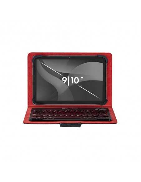 Funda universal phoenix para tablet hasta 10 pulgadas universal teclado bluetooth roja