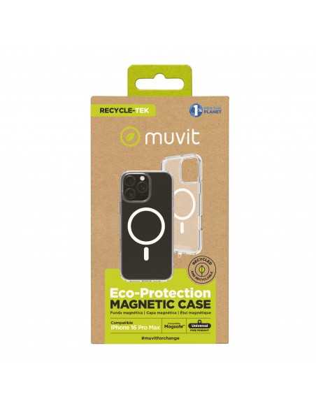 Funda muvit recycletek magsafe para apple iphone 16 pro max transparente