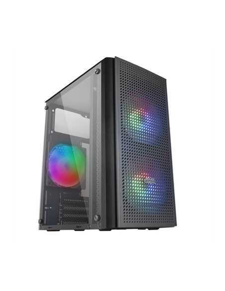 Caja ordenador mars gaming mc300 negro micro atx 1 x usb 3.0 2 x usb 2.0 3 x 120mm frgb