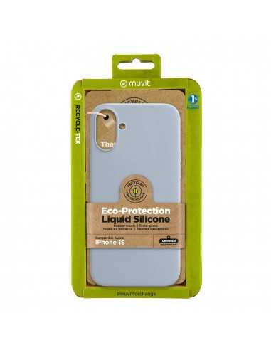 Funda muvit recycletek liquid silicone para apple iphone 16 azul cielo