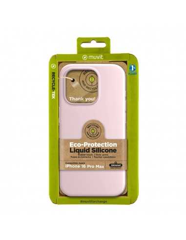 Funda muvit recycletek liquid silicone para apple iphone 16 pro max rosa