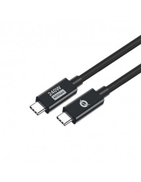 Cable usb - c conceptronic macho - macho 2m usb 4.0 gen 3 240w 48v 5a 40gbps e - mark
