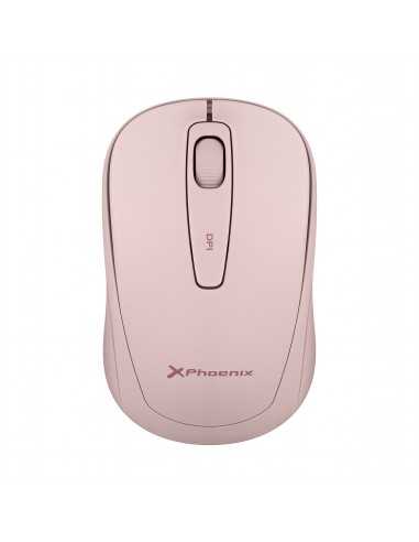 Phoenix m250 ratón inalámbrico 2.4 ghz receptor usb hasta 1600 dpi compatible con pc mac portátil color rosa