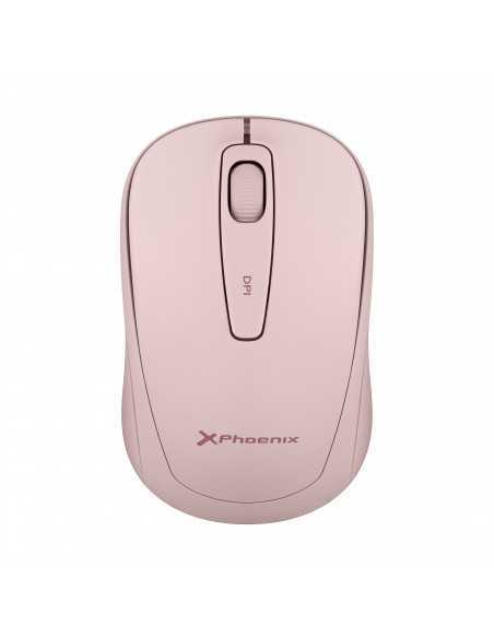 Phoenix m250 ratón inalámbrico 2.4 ghz receptor usb hasta 1600 dpi compatible con pc mac portátil color rosa
