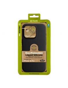 Funda muvit recycletek liquid silicone para apple iphone 16 pro max negra
