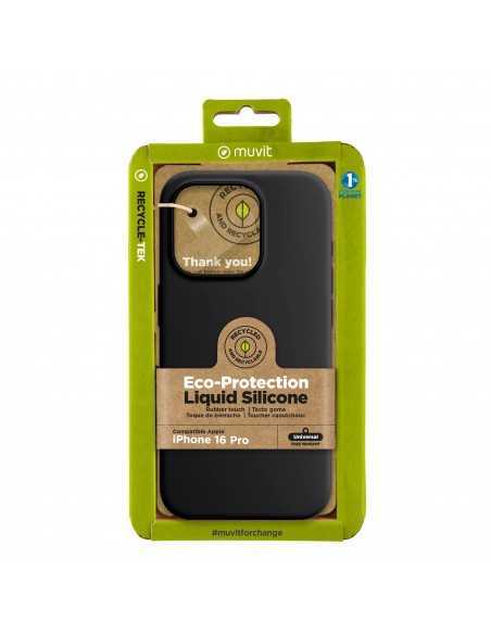 Funda muvit recycletek liquid silicone para apple iphone 16 pro max negra