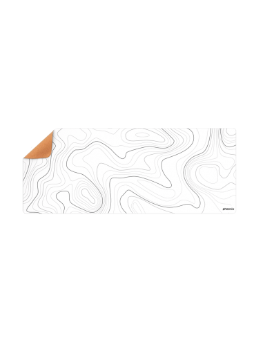 Alfombrilla phoenix stratos para ratón escritorio blanca 90 x 40 cm con base de corcho y superficie cuero pu