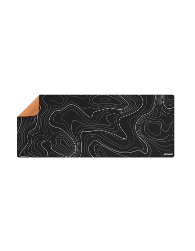 Alfombrilla phoenix stratos para ratón escritorio negra 90 x 40 cm con base de corcho y superficie cuero pu