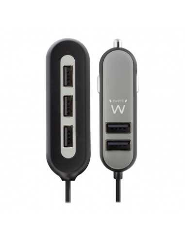 Cargador usb ewent para coche - 5 puertos - 54w
