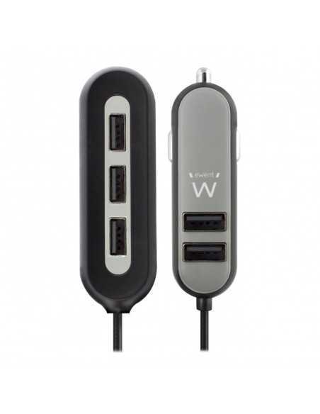 Cargador usb ewent para coche - 5 puertos - 54w
