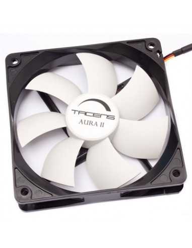 Ventilador auxiliar tacens aura ii 12cm ultrasilencioso color negro y blanco