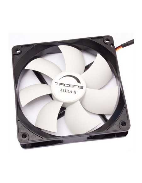 Ventilador auxiliar tacens aura ii 12cm ultrasilencioso color negro y blanco
