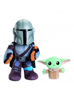 Peluche mattel star wars clan de dos mandalorian y grogu