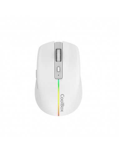 Mouse raton coolbox gaming w01 blanco 1600 dpi inalambrico recargable