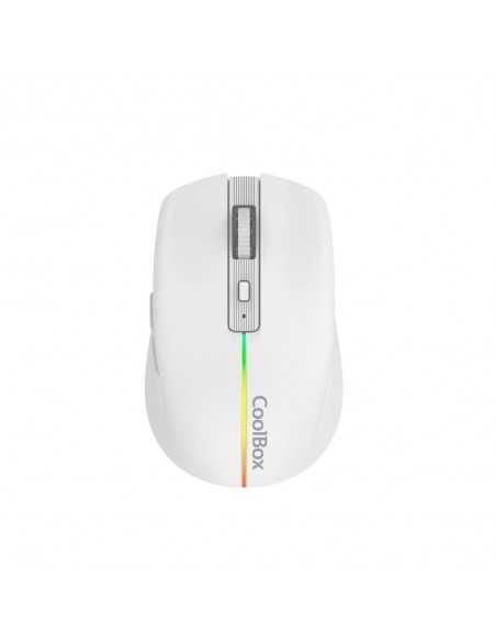 Mouse raton coolbox gaming w01 blanco 1600 dpi inalambrico recargable