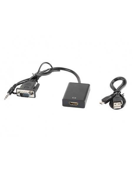 Adaptador lanberg vga macho+audio 3.5mm jack - hdmi hembra