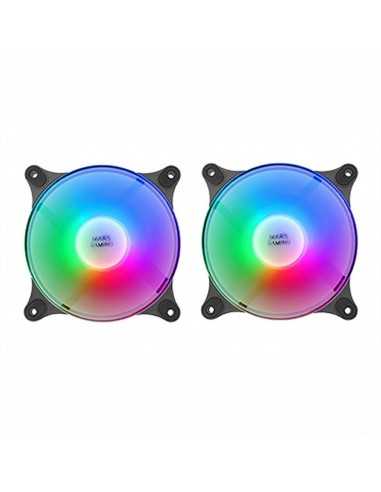 Kit de ventiladores mars gaming mfduob 2 x 120mm frgb negro