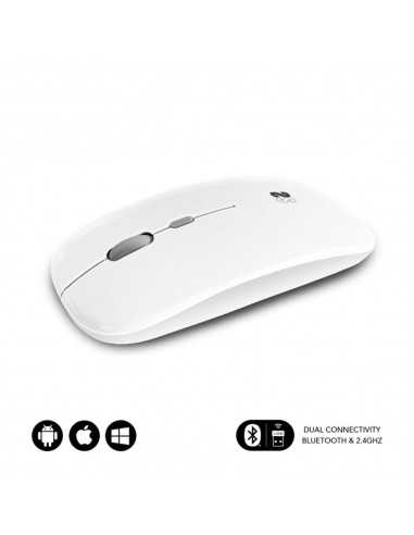 Raton inalambrico subblim dual flat blanco