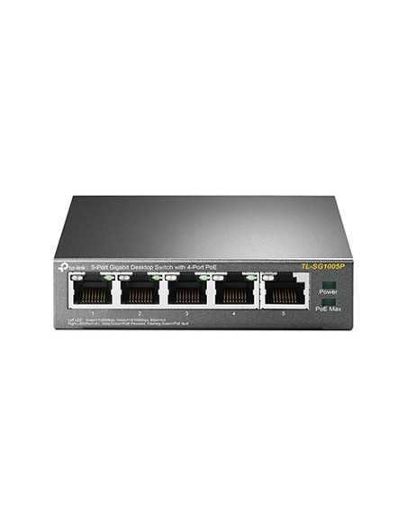 Switch 5 puertos 10 - 100 - 1000 4 ptos poe 56w tp - link