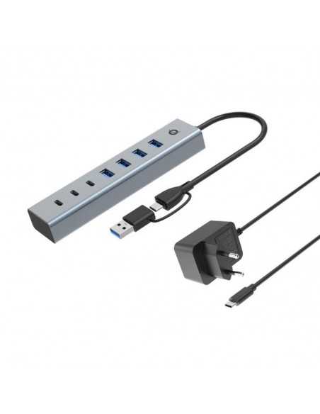 Hub usb 3.0 conceptronic hubbies20gp 7 puertos usb - c a 3xusb - c 4xusb - a con alimentador