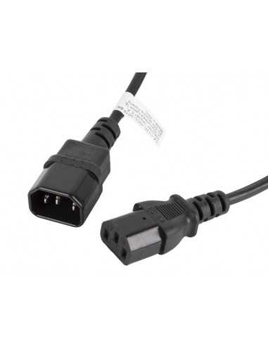 Cable alargador lanberg alimentacion cpu iec320 c13 h - iec320 c14 m 1.8m
