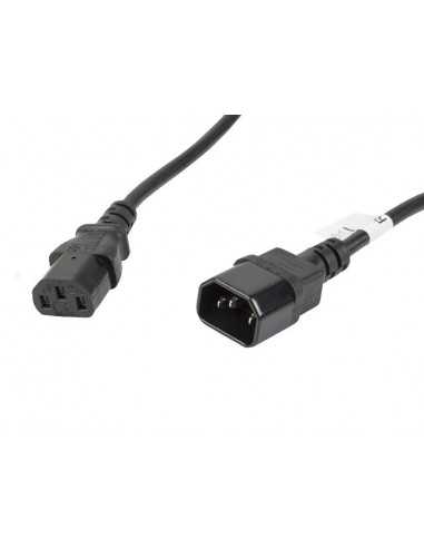 Cable alargador lanberg alimentacion cpu iec320 c13 h - iec320 c14 m vde 5m