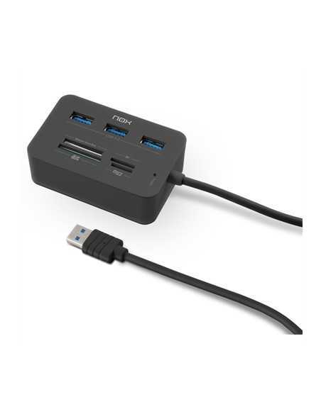 Lector de tarjetas nox nxliterdrone 3 x usb 3.0