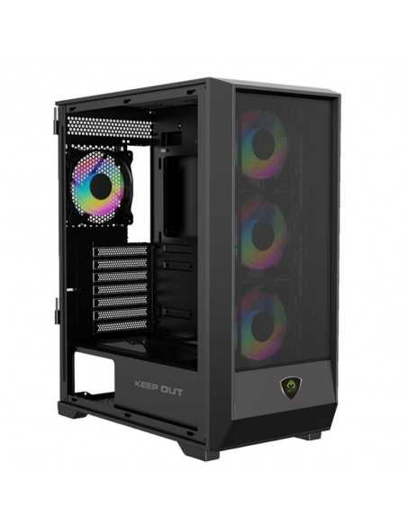 Caja ordenador gaming keep out xc - 501 mesh atx argb cristal templado negro