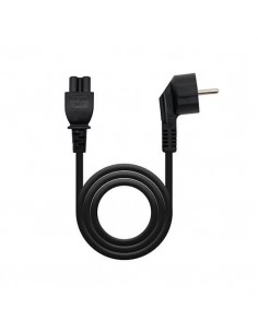 Cable alimentacion tipo trebol 1.5m nanocable negro corriente - acodado - schuko c5 - awg18