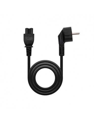 Cable alimentacion tipo trebol 1.5m nanocable negro corriente - acodado - schuko c5 - awg18