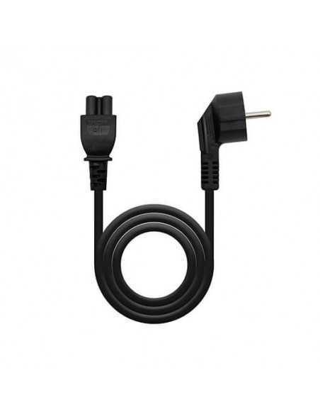 Cable alimentacion tipo trebol 1.5m nanocable negro corriente - acodado - schuko c5 - awg18