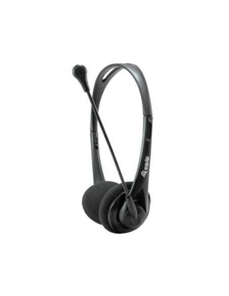 Auricular equip life microfono jack 3.5mm ( incluye adaptador 1 a 2 jacks ) negro