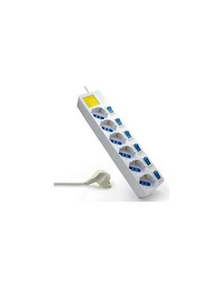 Regleta ewent 6 tomas con encendido y apagado blanco