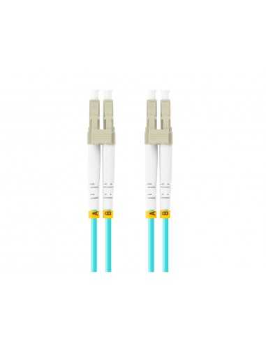 Latiguillo fibra optica lc - upc lanberg 1m multi duplex om3 50 - 125 lszh azul