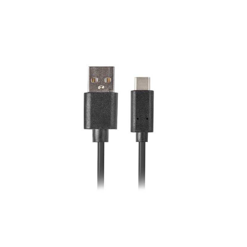 Cable usb lanberg 2.0 macho - usb tipo c macho quick charge 3.0 1m negro
